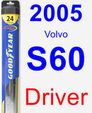 Driver Wiper Blade for 2005 Volvo S60 - Hybrid