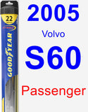 Passenger Wiper Blade for 2005 Volvo S60 - Hybrid