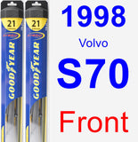 Front Wiper Blade Pack for 1998 Volvo S70 - Hybrid