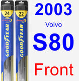 Front Wiper Blade Pack for 2003 Volvo S80 - Hybrid