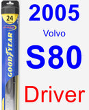 Driver Wiper Blade for 2005 Volvo S80 - Hybrid