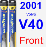 Front Wiper Blade Pack for 2001 Volvo V40 - Hybrid