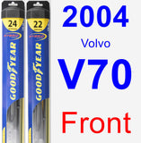 Front Wiper Blade Pack for 2004 Volvo V70 - Hybrid