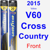 Front Wiper Blade Pack for 2015 Volvo V60 Cross Country - Hybrid